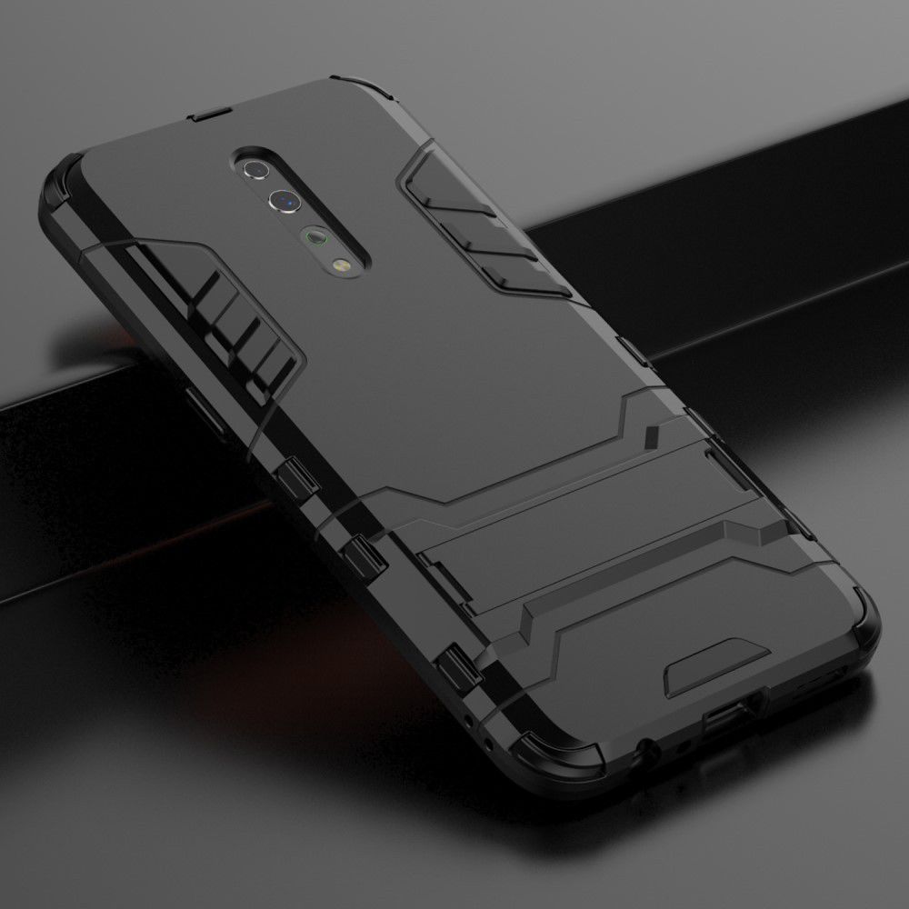 Oppo Reno Z Hybride Hoesje met Standaard Zwart afbeelding 8