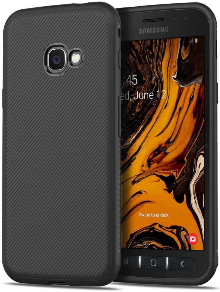 Samsung Galaxy Xcover 4(S) Twill Slim Texture Backcover Zwart afbeelding 1