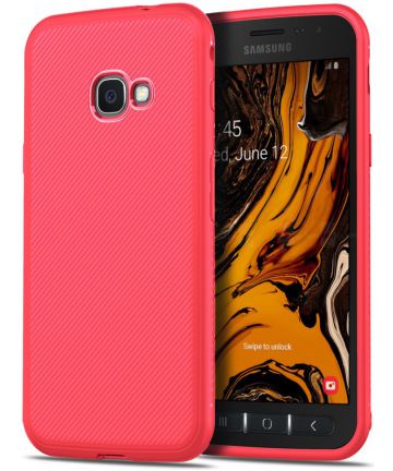 Samsung Galaxy Xsover 4(S) Twill Slim Texture Backcover Rood Hoesjes