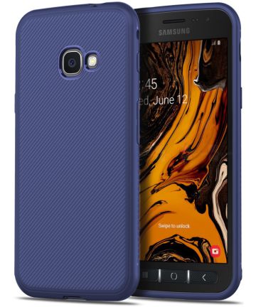 Samsung Galaxy Xcover 4(S) Twill Slim Texture Backcover Blauw Hoesjes