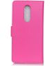 LG K40 Lychee Portemonnee Hoesje met Standaard Roze