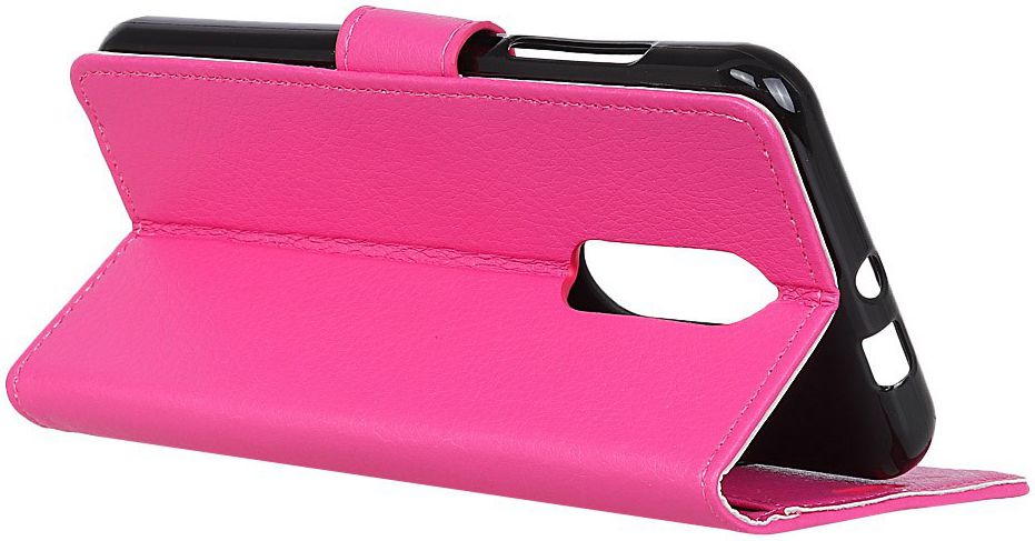 LG K40 Lychee Portemonnee Hoesje met Standaard Roze afbeelding 10
