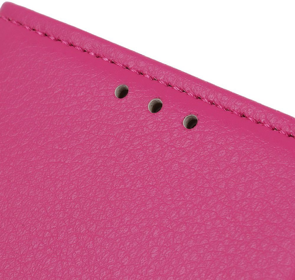 LG K40 Lychee Portemonnee Hoesje met Standaard Roze afbeelding 6