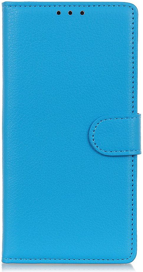 LG K40 Lychee Portemonnee Hoesje met Standaard Blauw afbeelding 1