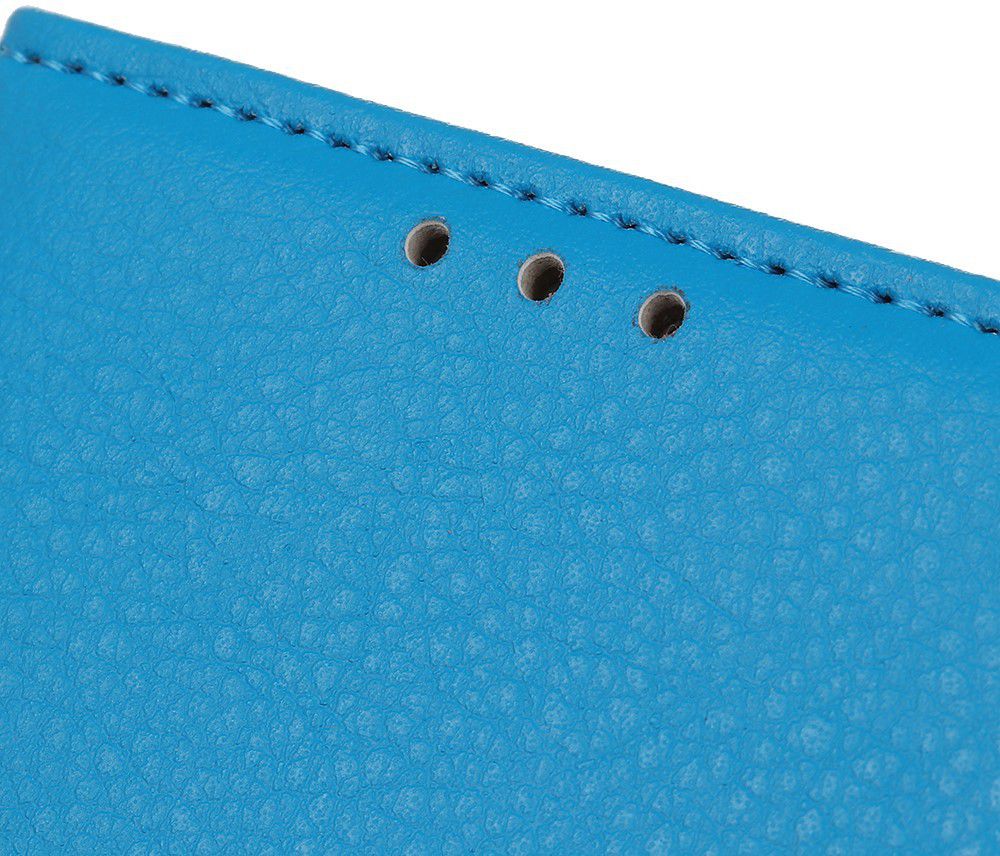 LG K40 Lychee Portemonnee Hoesje met Standaard Blauw afbeelding 6