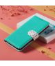 Samsung Galaxy A50 Book Case Hoesje Retro Dots Wallet Kunst Leer Groen