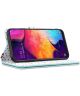 Samsung Galaxy A50 Book Case Hoesje Retro Dots Wallet Kunst Leer Groen