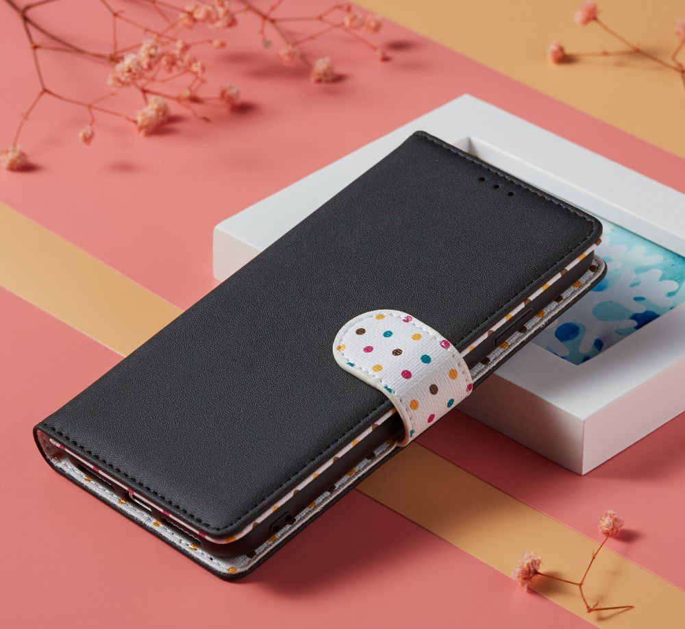 Samsung Galaxy Note 10 Plus Retro Dots Portemonnee Hoesje Zwart afbeelding 10