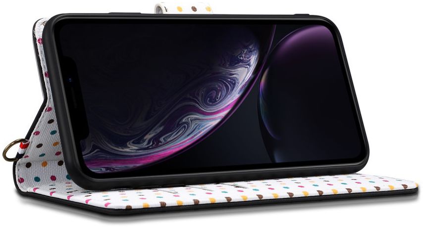 Samsung Galaxy Note 10 Plus Retro Dots Portemonnee Hoesje Zwart afbeelding 4