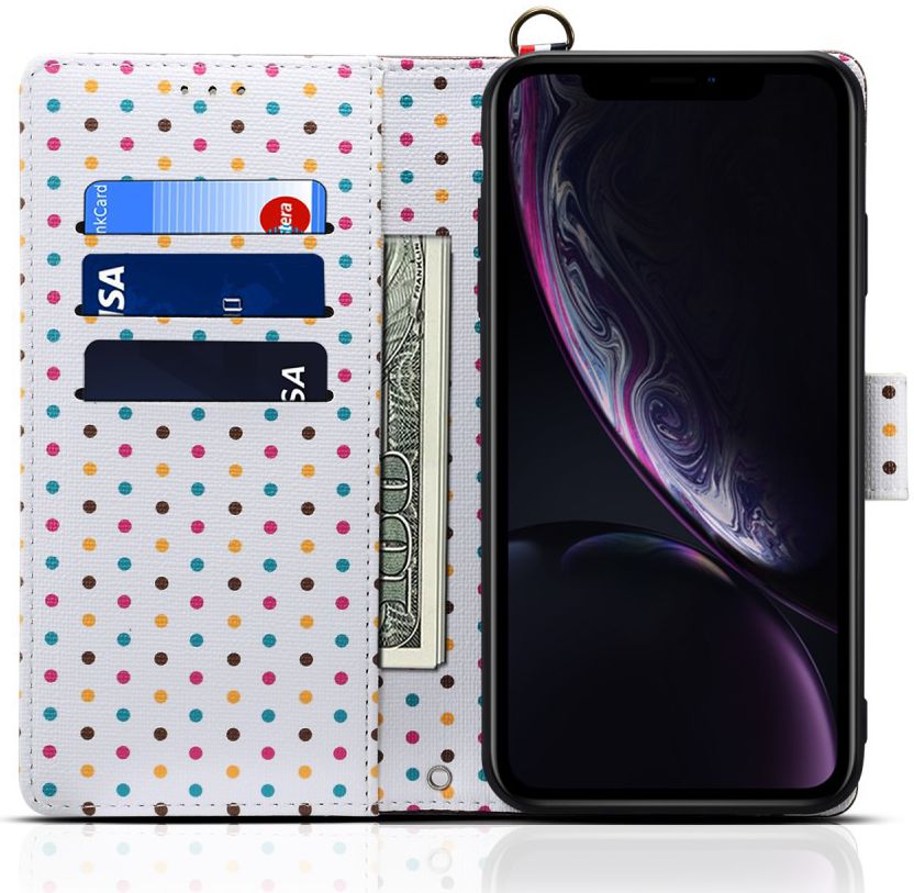 Samsung Galaxy Note 10 Plus Retro Dots Portemonnee Hoesje Roze afbeelding 2