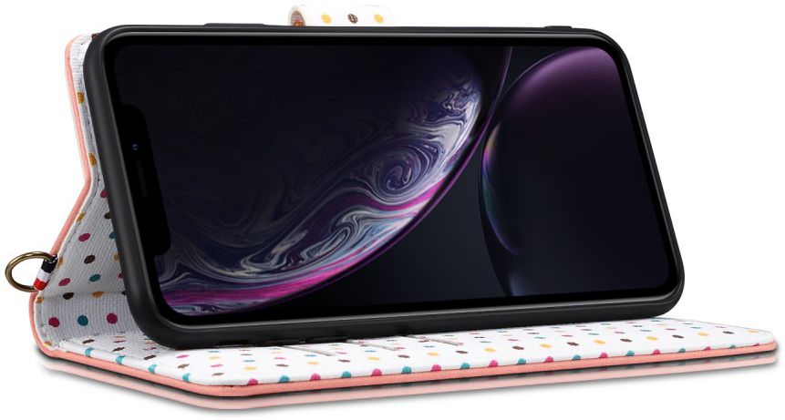Samsung Galaxy Note 10 Plus Retro Dots Portemonnee Hoesje Roze afbeelding 4