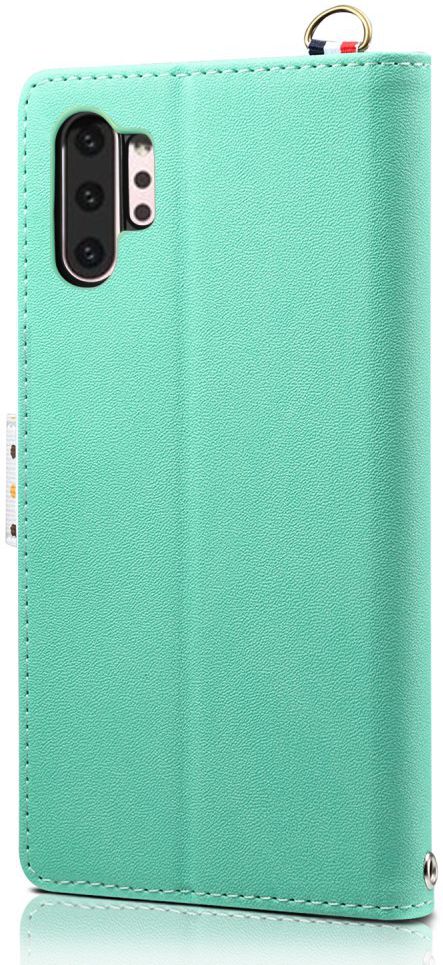 Samsung Galaxy Note 10 Plus Retro Dots Portemonnee Hoesje Groen afbeelding 3