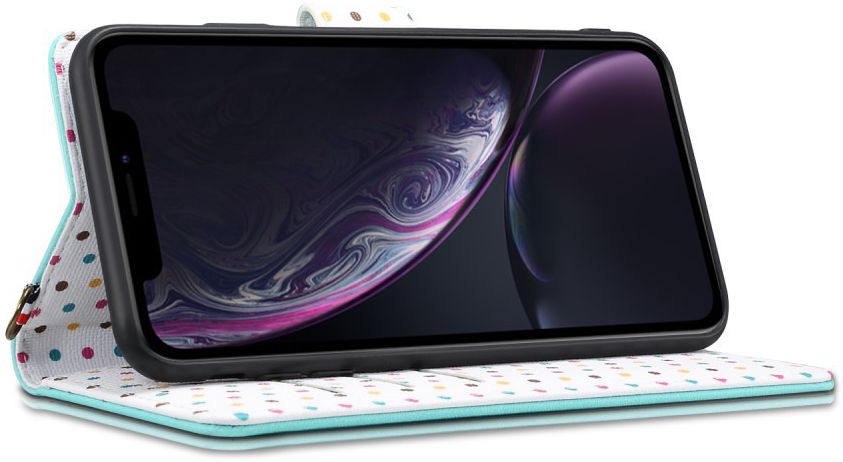 Samsung Galaxy Note 10 Plus Retro Dots Portemonnee Hoesje Groen afbeelding 4