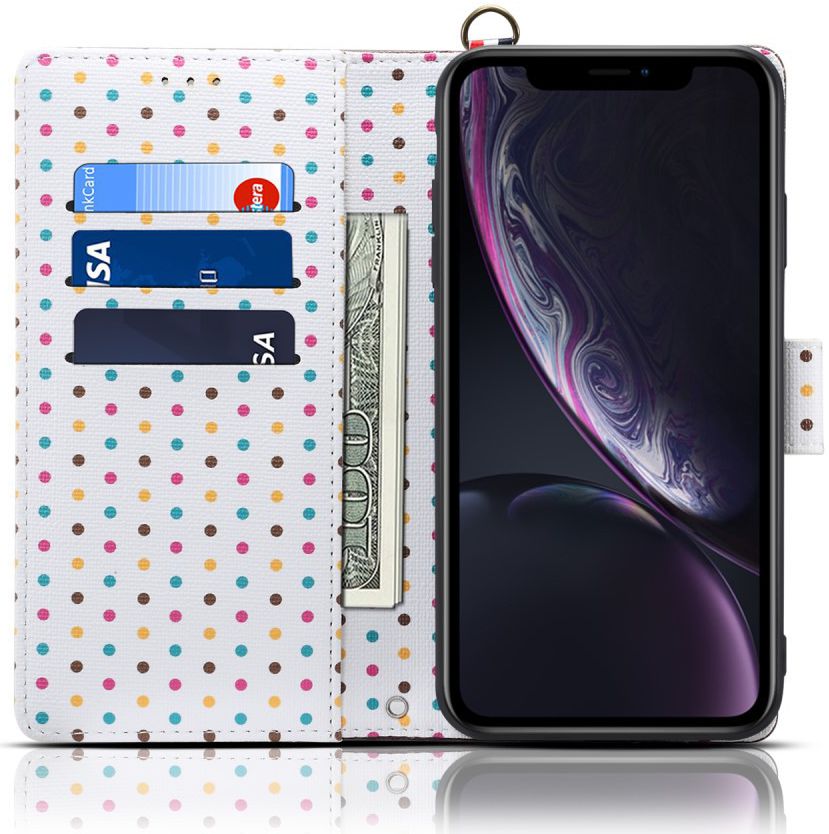 Samsung Galaxy Note 10 Plus Retro Dots Portemonnee Hoesje Bruin afbeelding 2