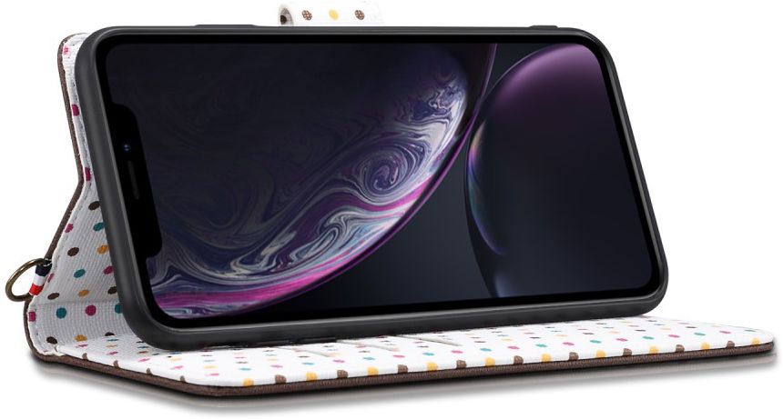 Samsung Galaxy Note 10 Plus Retro Dots Portemonnee Hoesje Bruin afbeelding 4