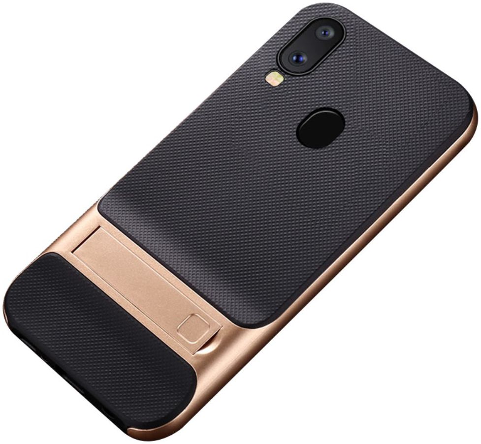Samsung Galaxy A40 Stijlvol Hybride Kickstand Hoesje Goud afbeelding 1