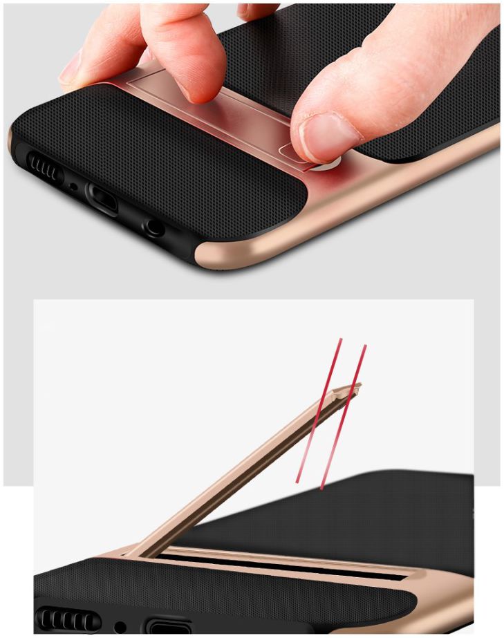 Samsung Galaxy A40 Stijlvol Hybride Kickstand Hoesje Goud afbeelding 11