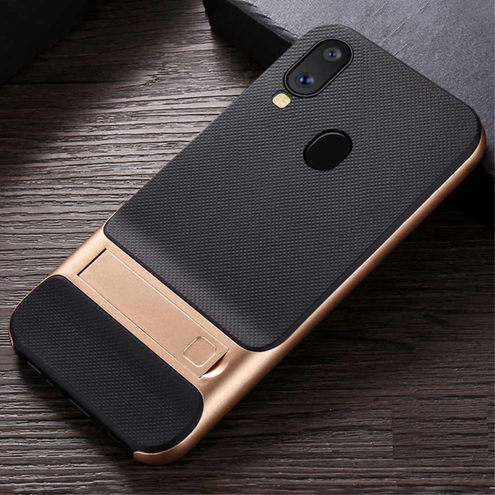 Samsung Galaxy A40 Stijlvol Hybride Kickstand Hoesje Goud afbeelding 12