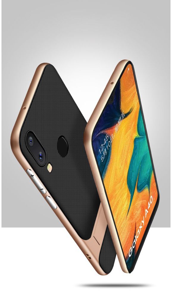 Samsung Galaxy A40 Stijlvol Hybride Kickstand Hoesje Goud afbeelding 13