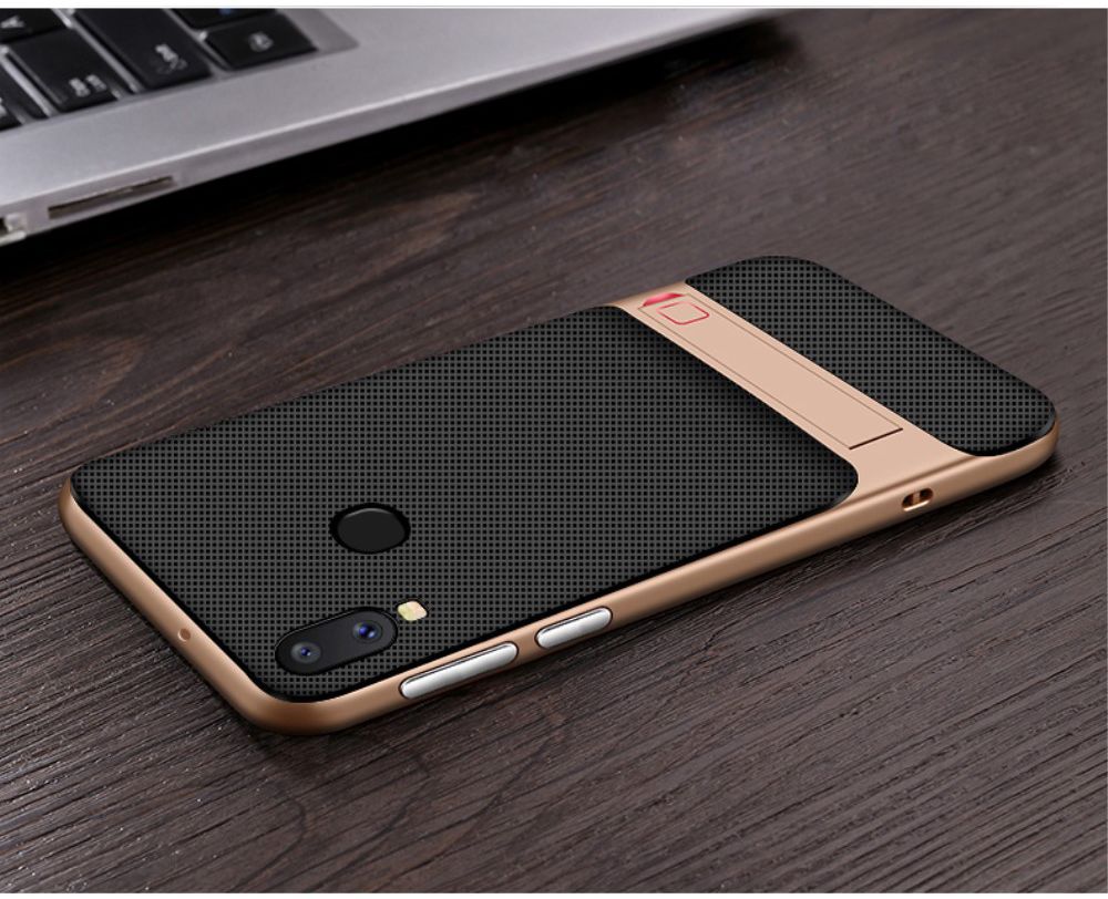 Samsung Galaxy A40 Stijlvol Hybride Kickstand Hoesje Goud afbeelding 14