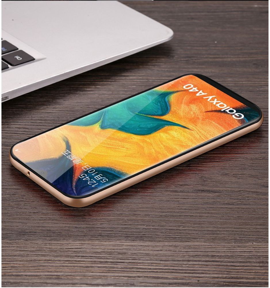 Samsung Galaxy A40 Stijlvol Hybride Kickstand Hoesje Goud afbeelding 18