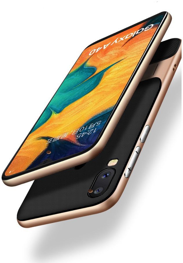 Samsung Galaxy A40 Stijlvol Hybride Kickstand Hoesje Goud afbeelding 5