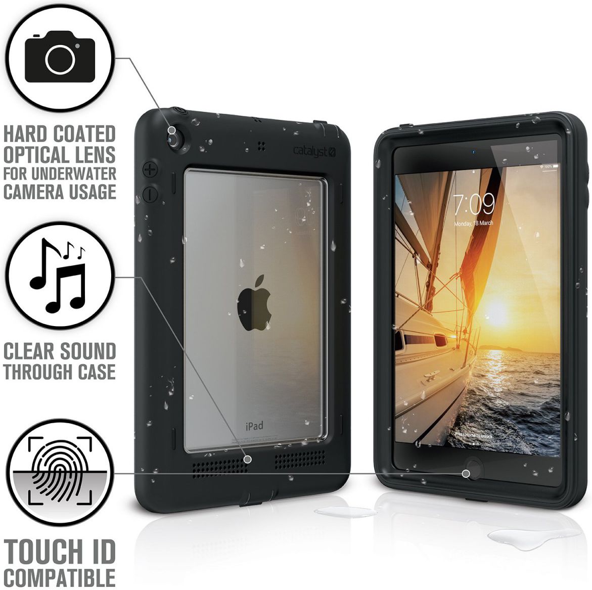 Catalyst Case Waterbestendig Hoesje Apple iPad Mini 5 Zwart afbeelding 6