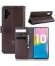 Samsung Galaxy Note 10 Plus Splitleren Portemonnee Hoesje Bruin