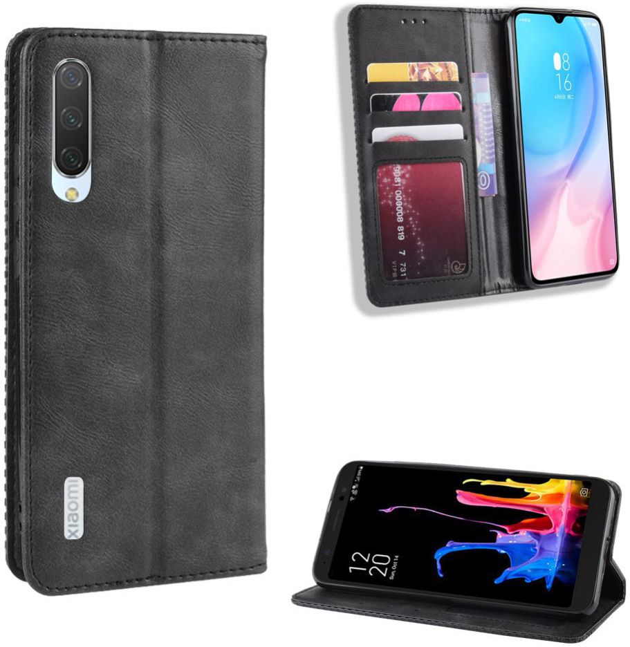 Xiaomi Mi A3 Vintage Portemonnee Hoesje Zwart afbeelding 8