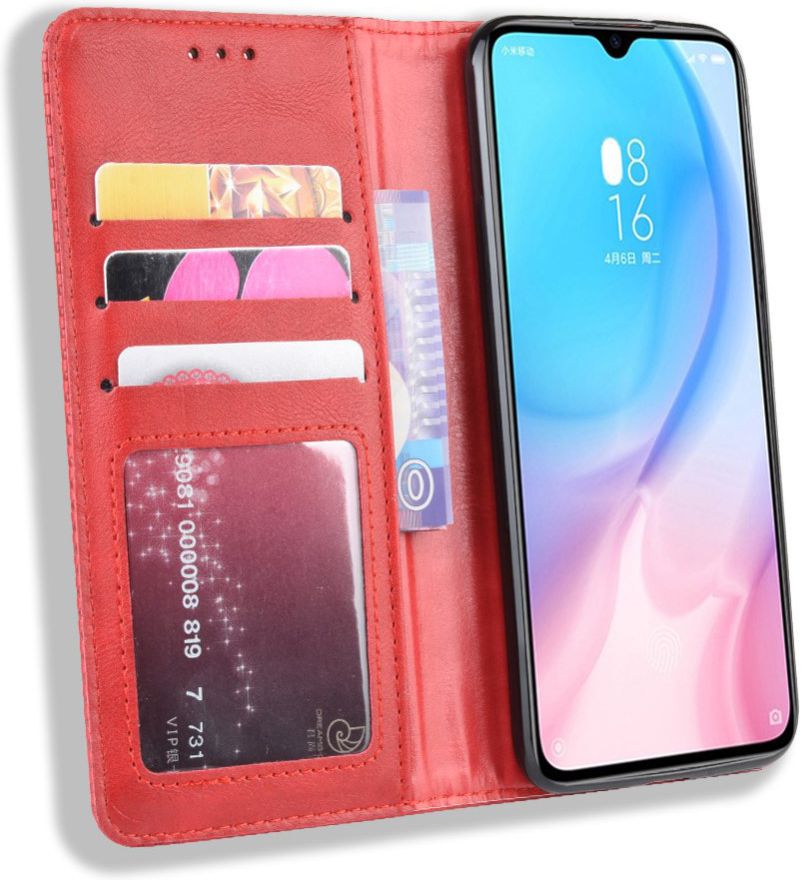 Xiaomi Mi A3 Vintage Portemonnee Hoesje Rood afbeelding 2