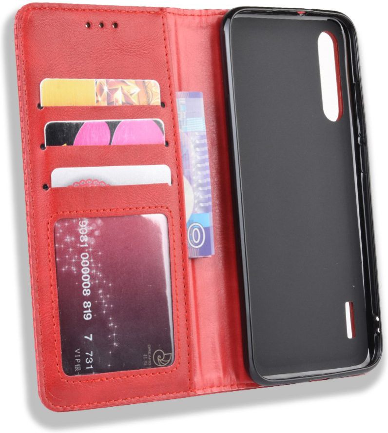 Xiaomi Mi A3 Vintage Portemonnee Hoesje Rood afbeelding 4