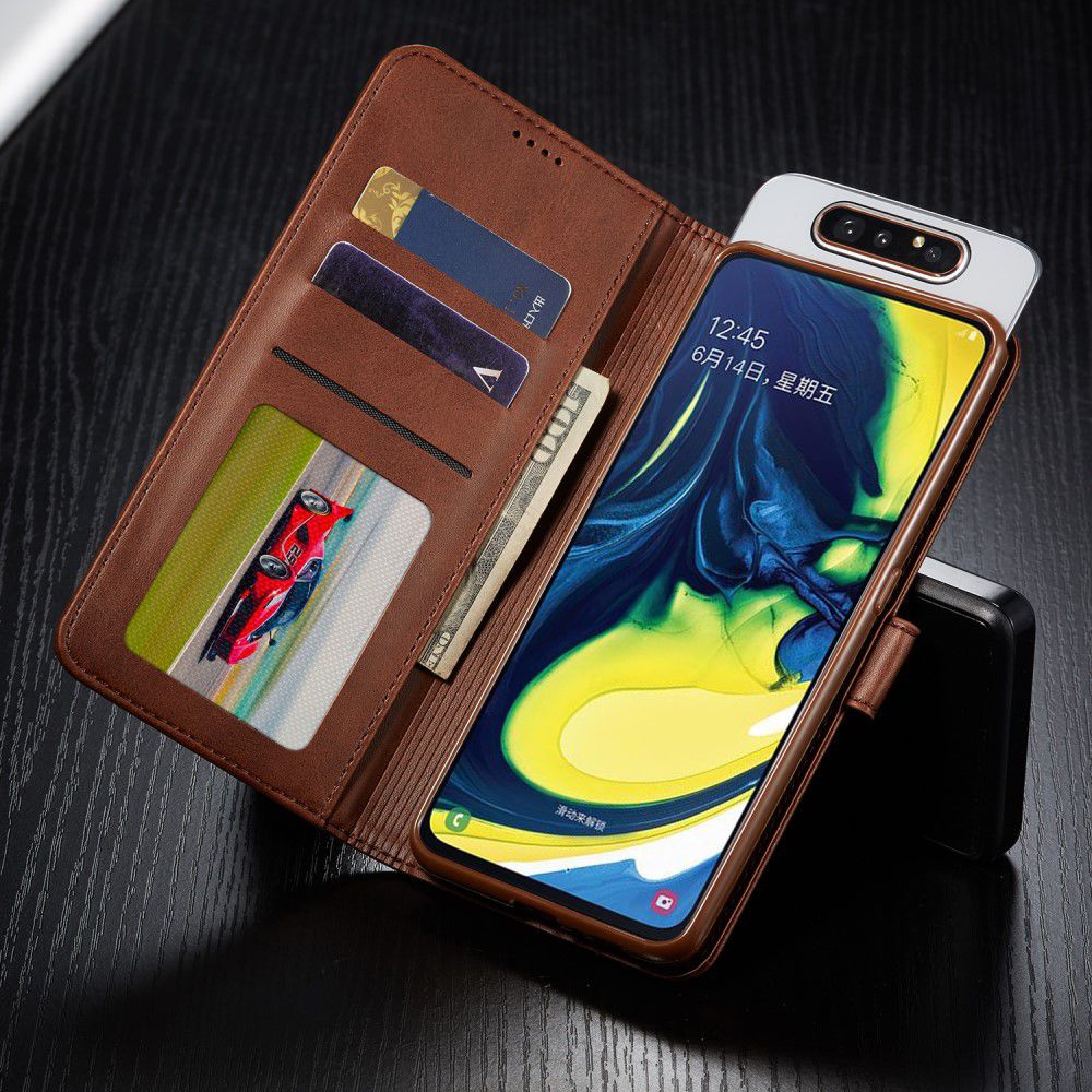 Samsung Galaxy A80 Stand Portemonnee Bookcase Hoesje Donkerbruin afbeelding 12