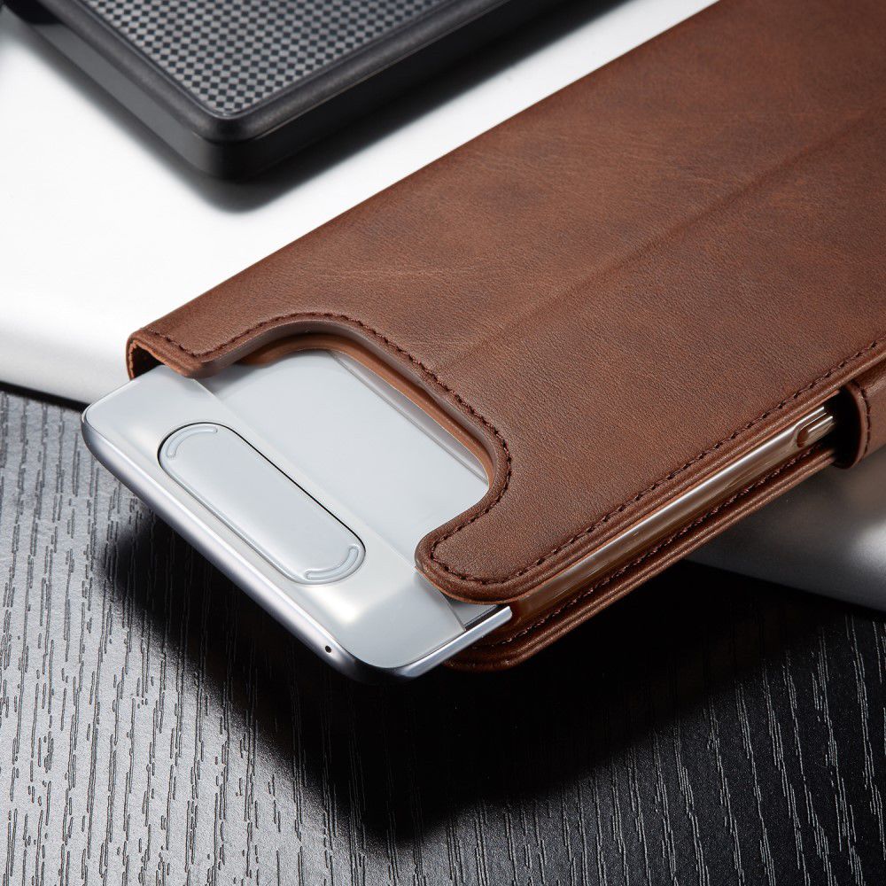 Samsung Galaxy A80 Stand Portemonnee Bookcase Hoesje Donkerbruin afbeelding 16