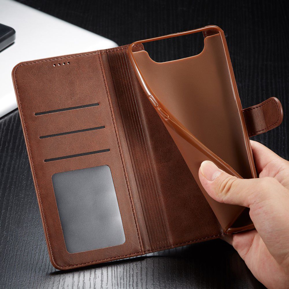 Samsung Galaxy A80 Stand Portemonnee Bookcase Hoesje Donkerbruin afbeelding 17