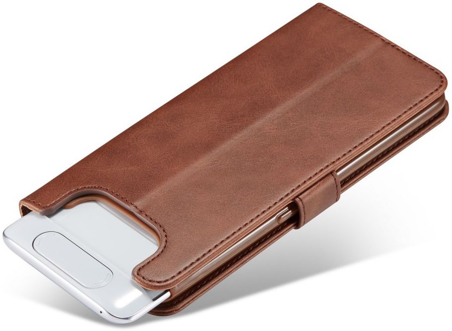 Samsung Galaxy A80 Stand Portemonnee Bookcase Hoesje Donkerbruin afbeelding 8