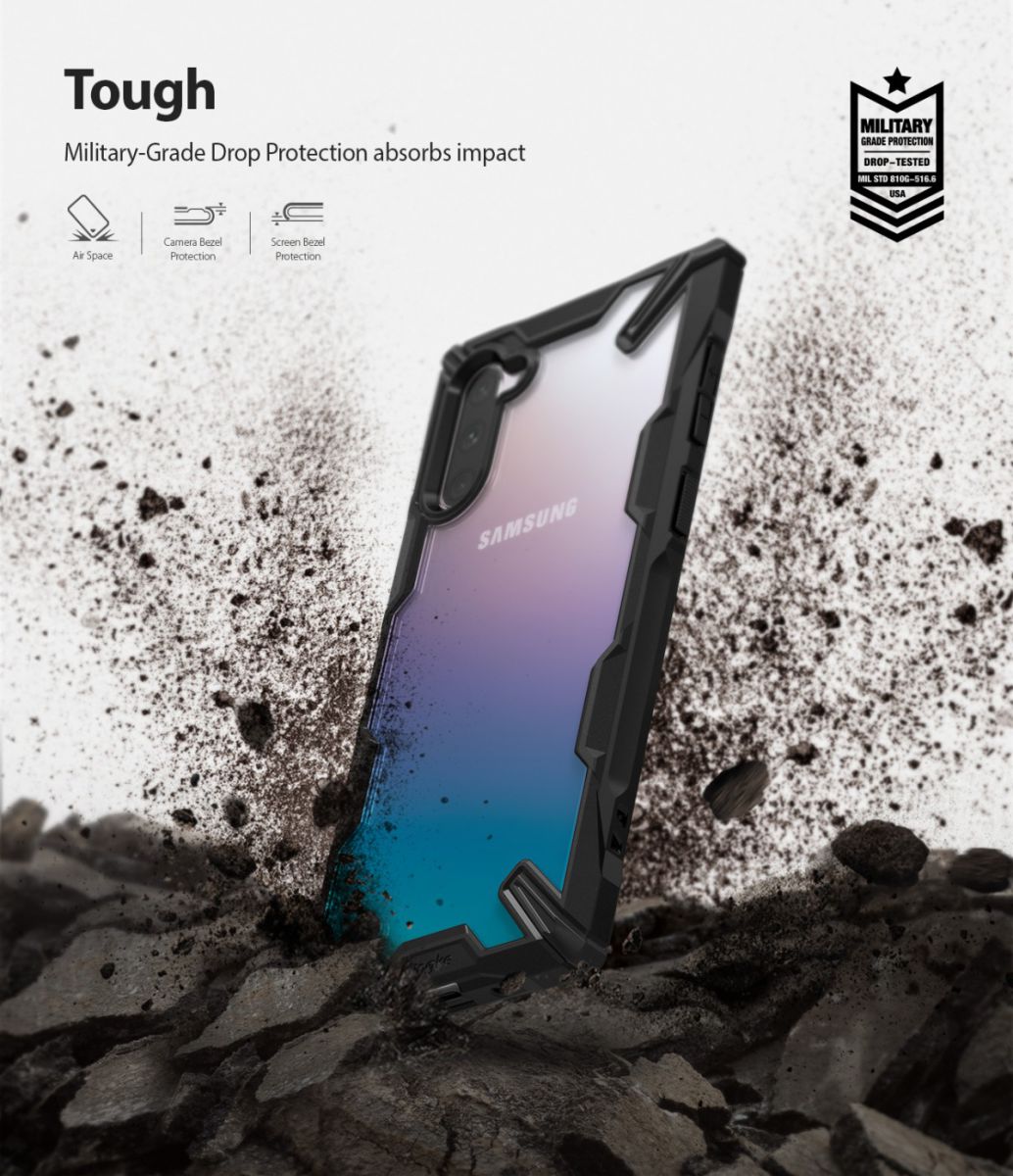 Ringke Fusion X Samsung Galaxy Note 10 Hoesje Zwart afbeelding 2