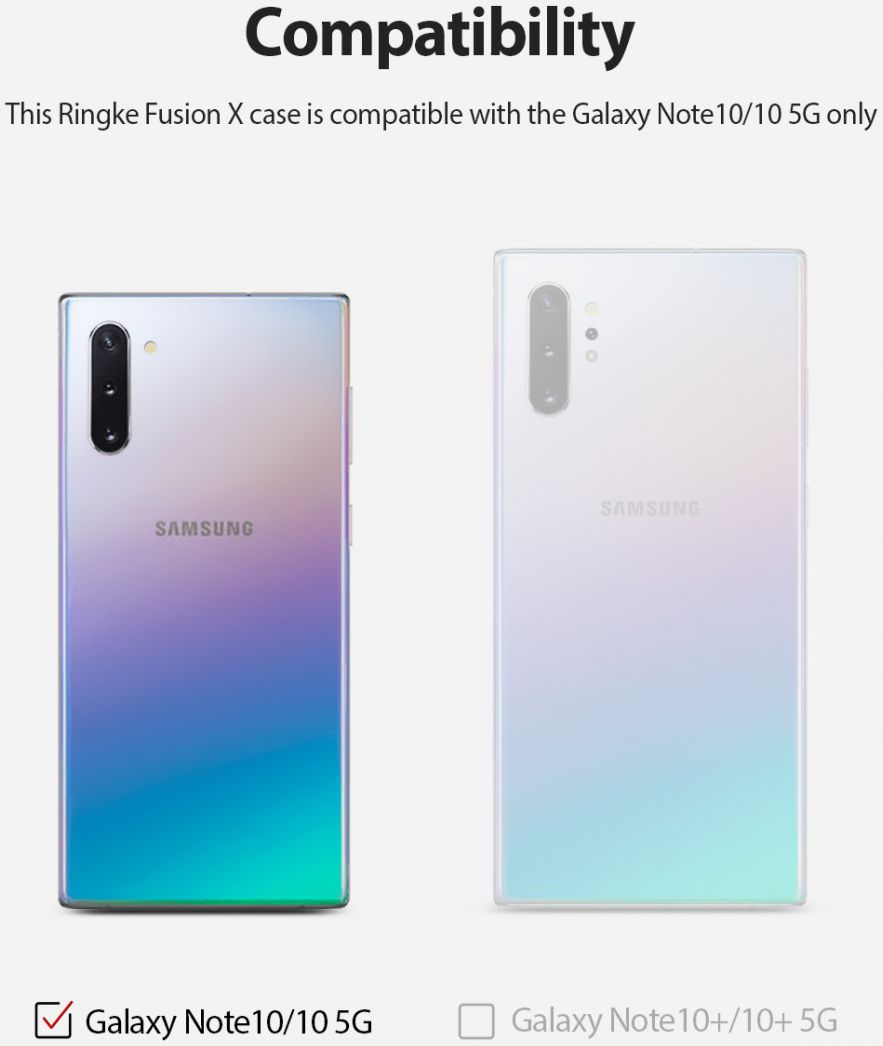 Ringke Fusion X Samsung Galaxy Note 10 Hoesje Zwart afbeelding 7