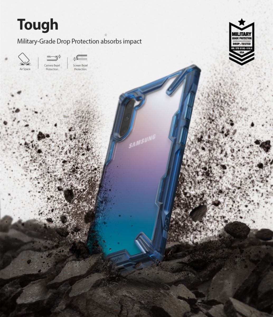 Ringke Fusion X Samsung Galaxy Note 10 Hoesje Blauw afbeelding 2