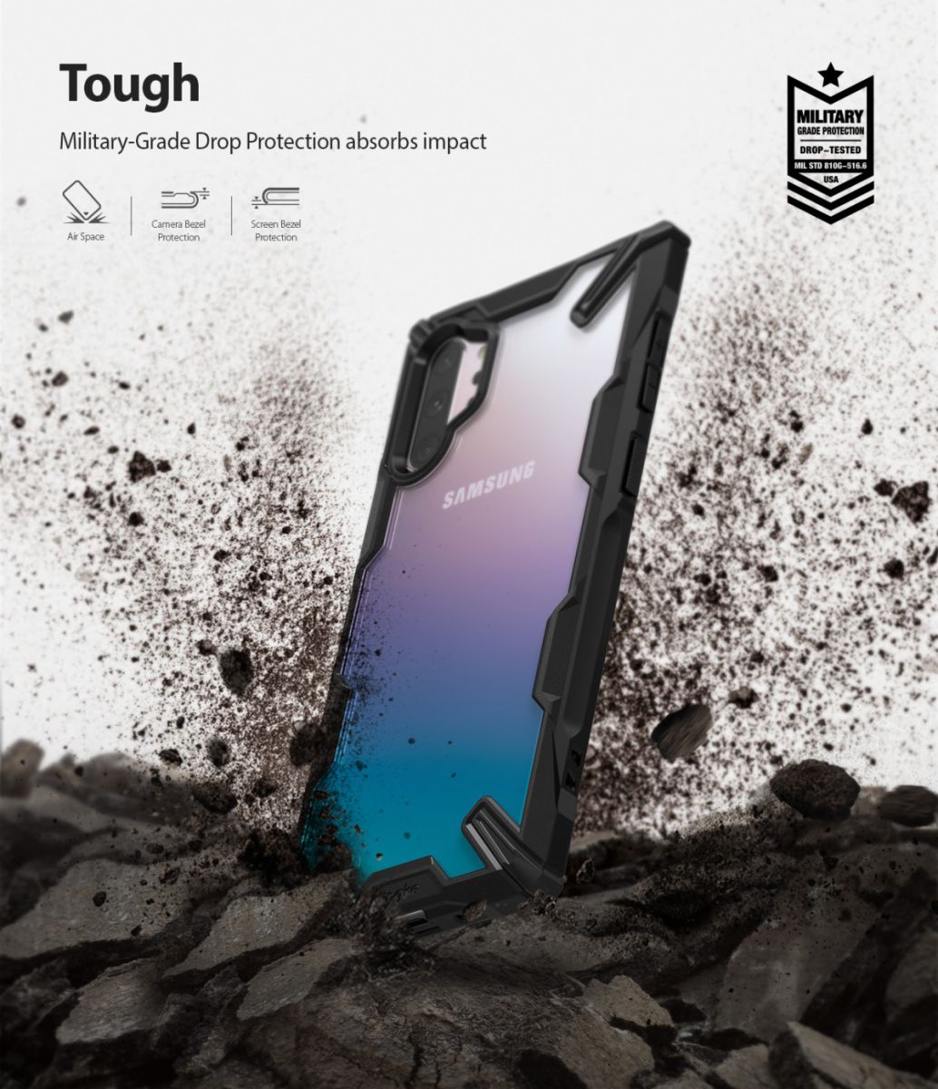 Ringke Fusion X Samsung Galaxy Note 10 Plus Hoesje Zwart afbeelding 2
