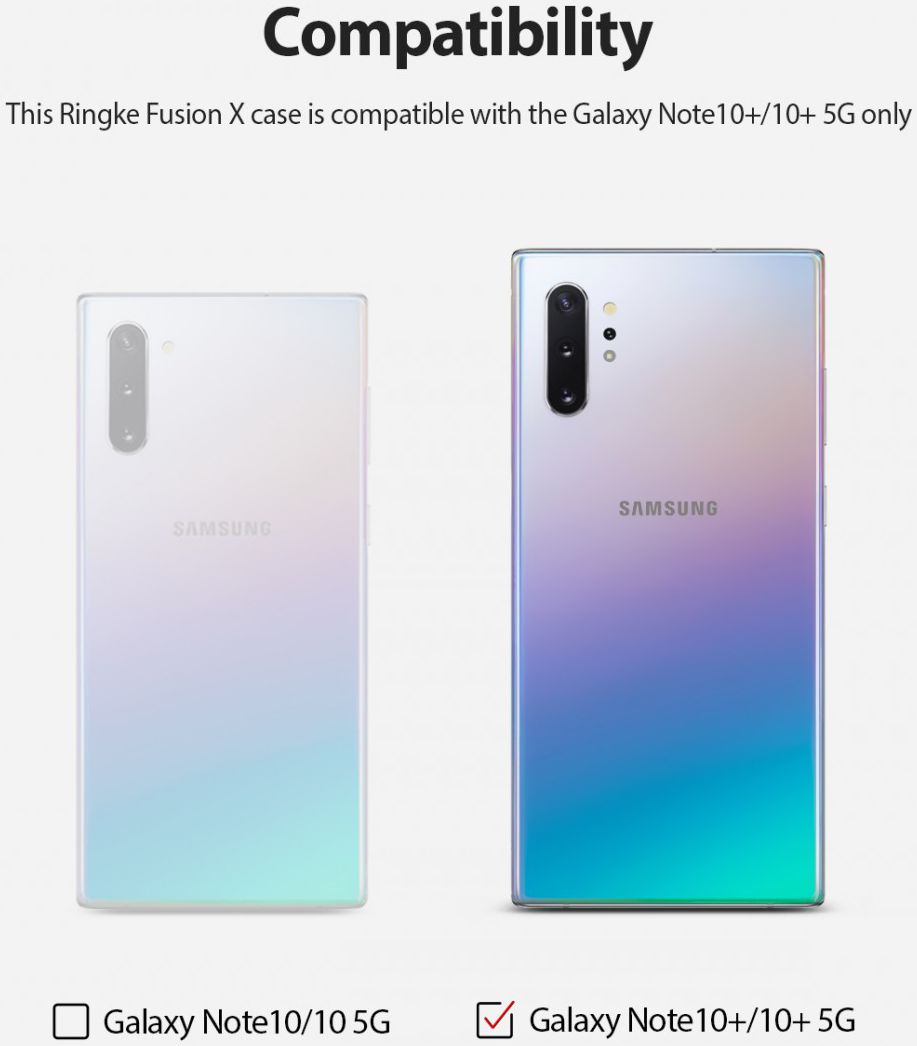 Ringke Fusion X Samsung Galaxy Note 10 Plus Hoesje Zwart afbeelding 7