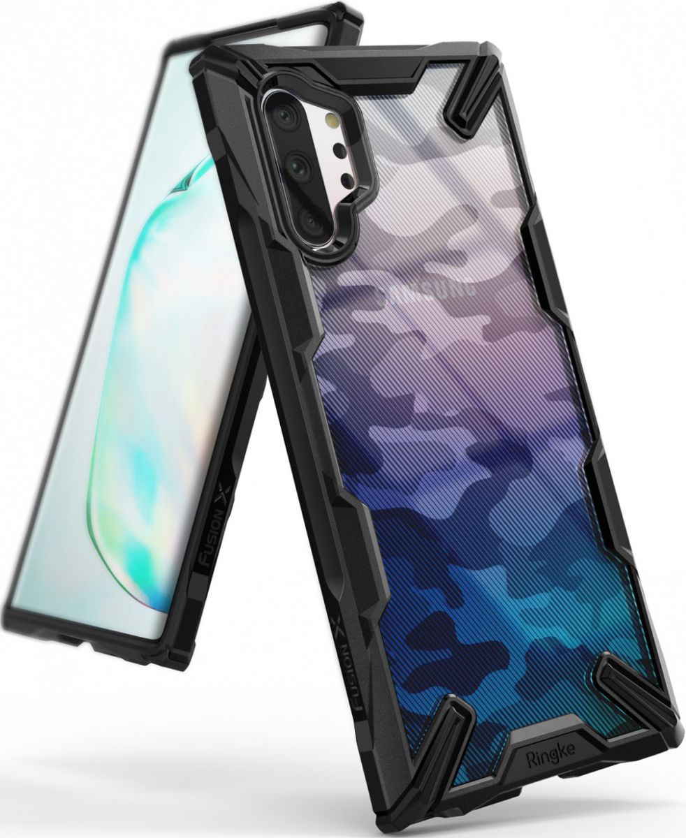 Ringke Fusion X Samsung Galaxy Note 10 Plus Hoesje Camo Black afbeelding 1