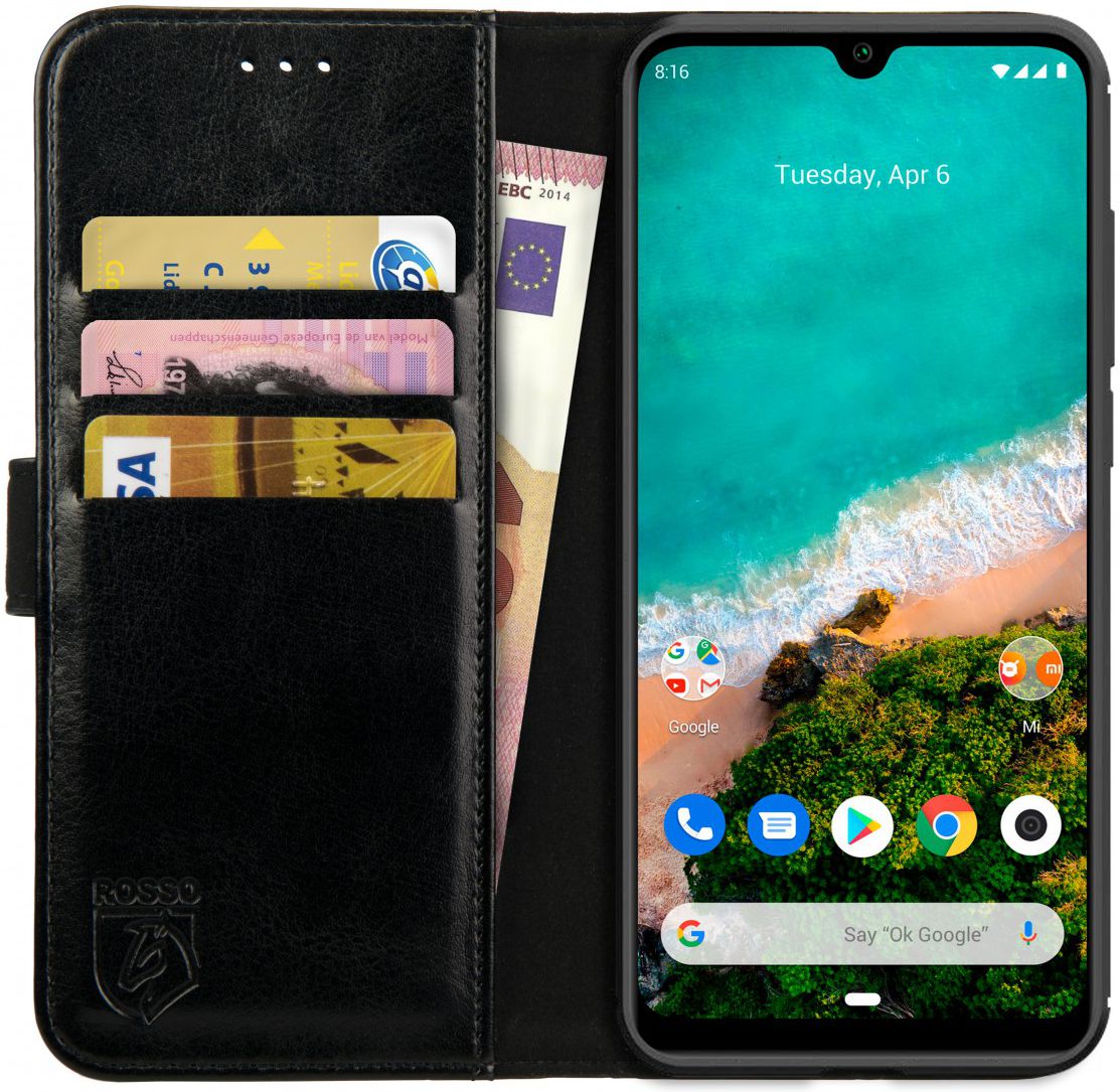 Rosso Element Xiaomi Mi A3 Hoesje Book Cover Zwart afbeelding 1
