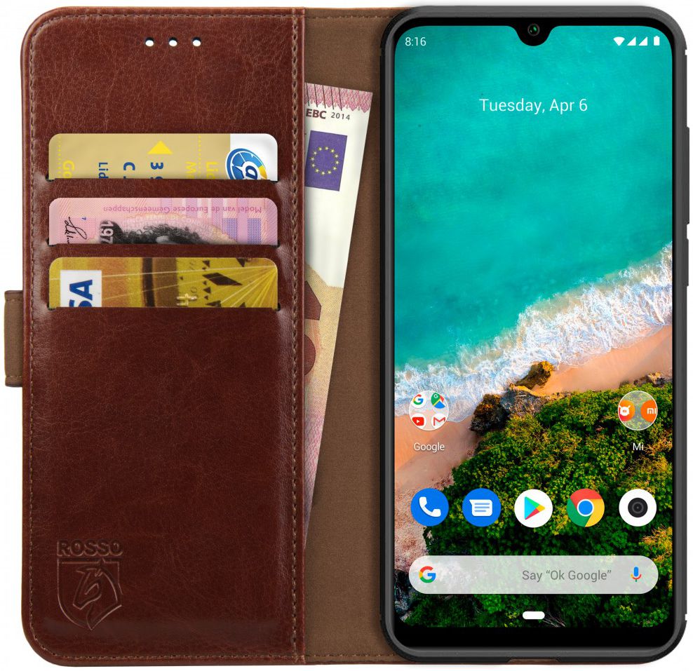 Rosso Element Xiaomi Mi A3 Hoesje Book Cover Bruin afbeelding 1