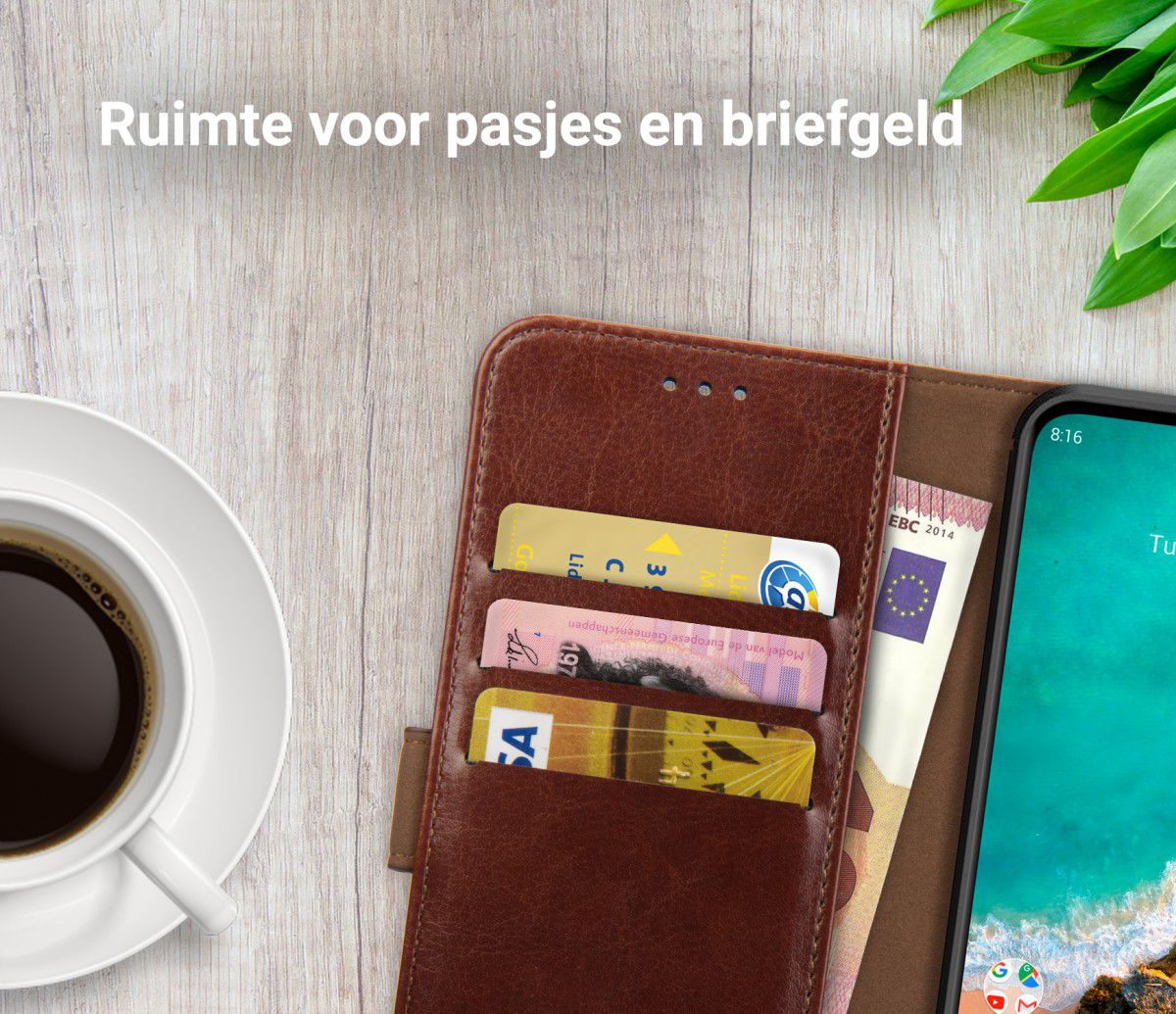 Rosso Element Xiaomi Mi A3 Hoesje Book Cover Bruin afbeelding 9