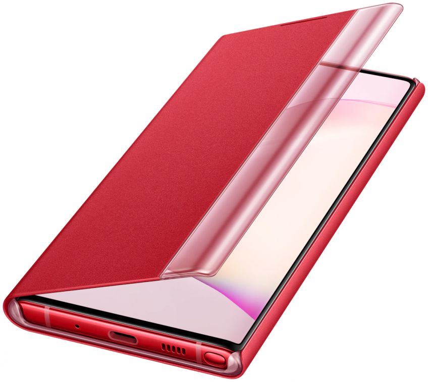 Samsung Galaxy Note 10 Clear View Stand Cover Rood afbeelding 4