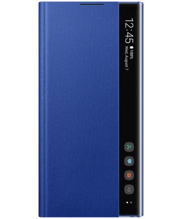 Samsung Galaxy Note 10 Plus Clear View Stand Cover Blauw Hoesjes