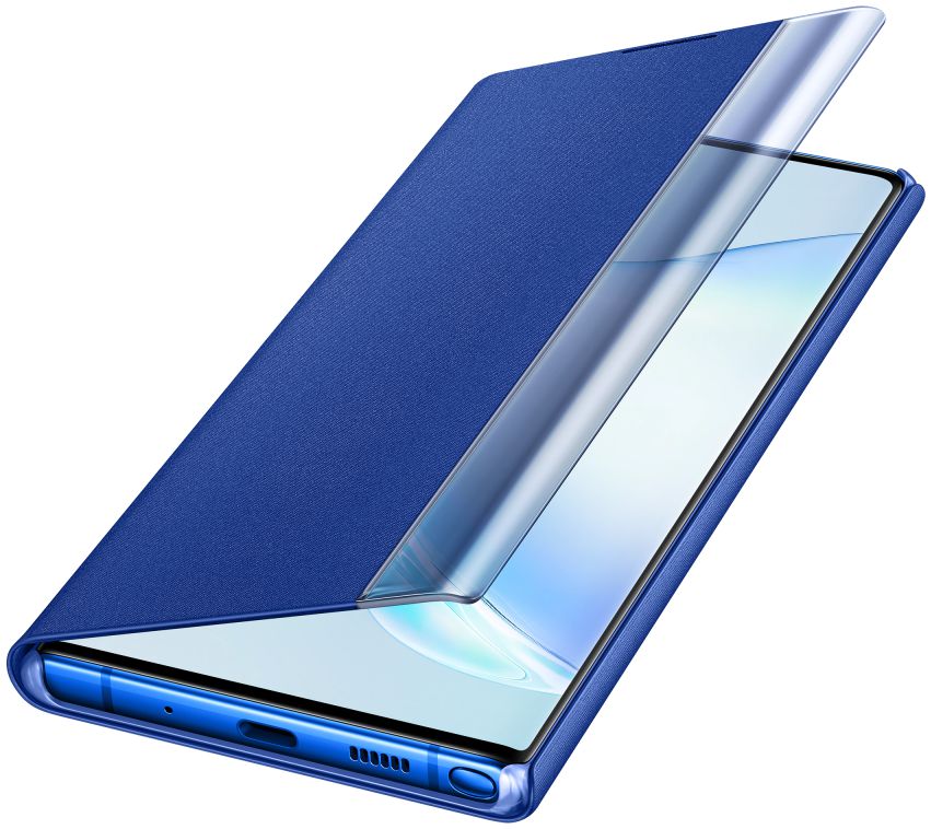 Samsung Galaxy Note 10 Plus Clear View Stand Cover Blauw afbeelding 4