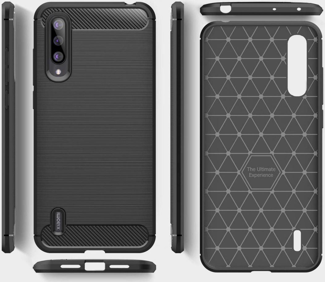 Xiaomi Mi A3 Geborsteld TPU Hoesje Zwart afbeelding 7