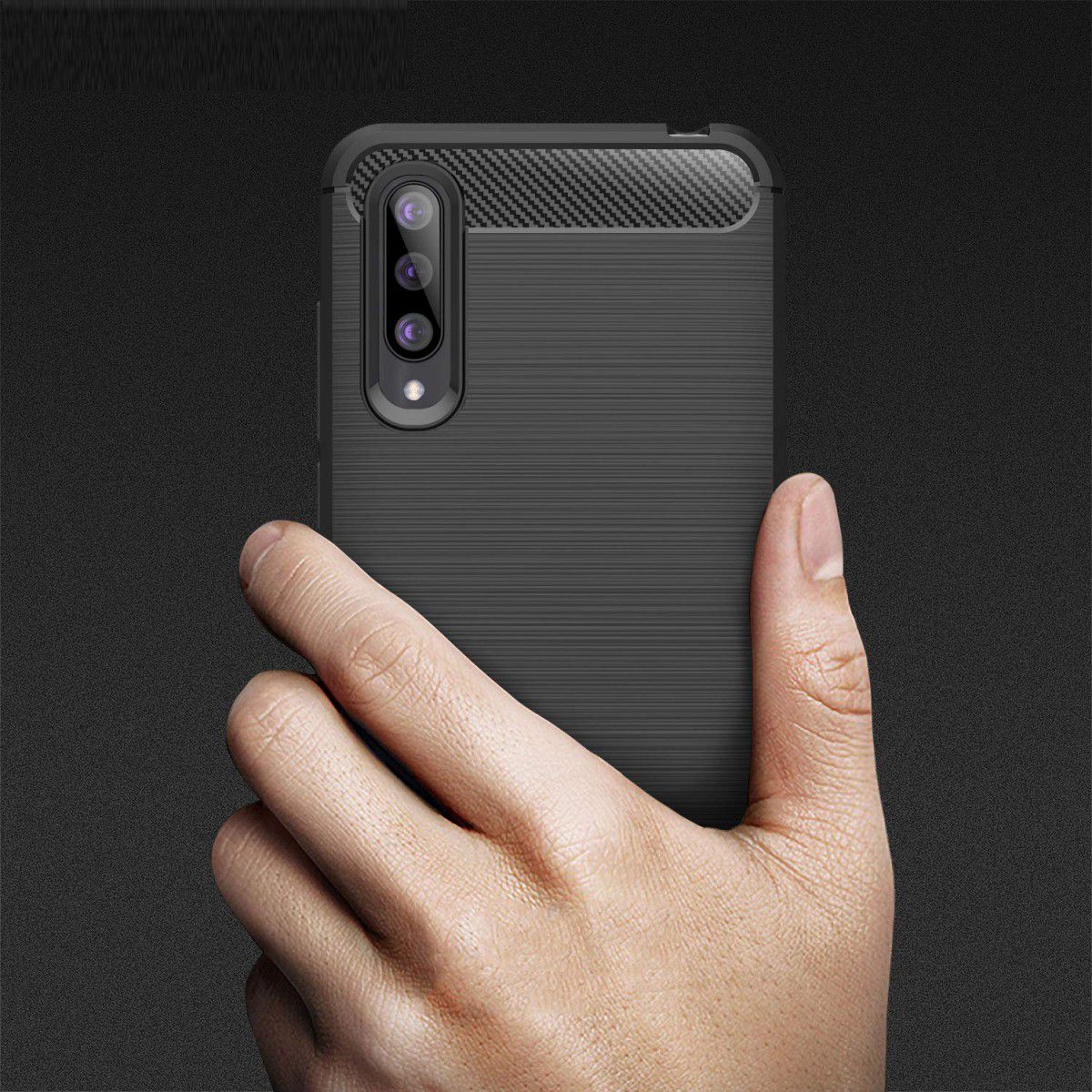 Xiaomi Mi A3 Geborsteld TPU Hoesje Zwart afbeelding 9