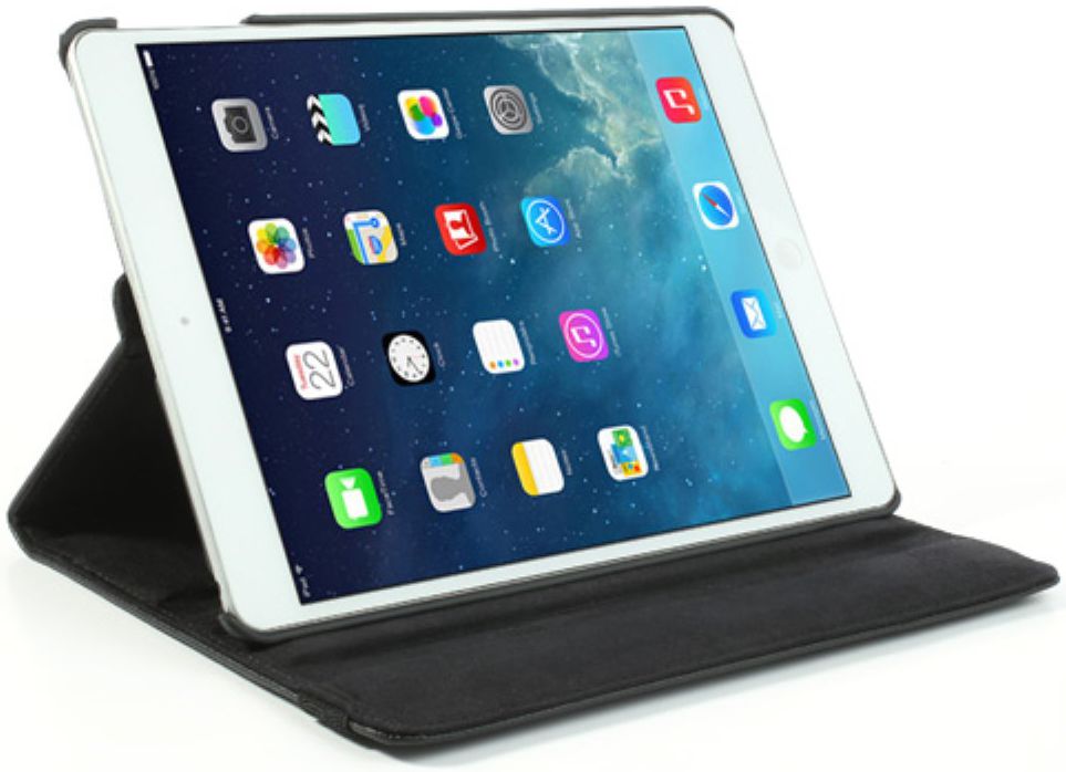 Apple iPad Air Rotary Leather Stand Cover Zwart afbeelding 10
